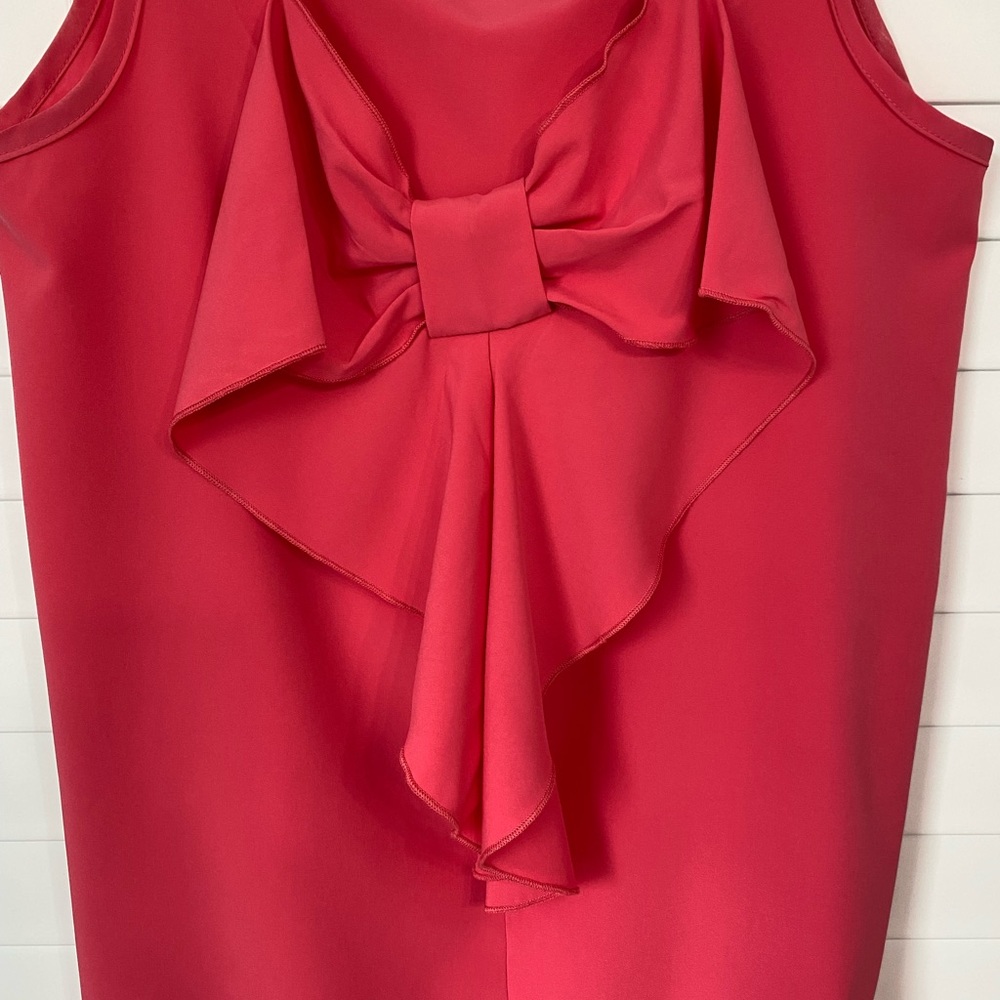 EUC Women’s Hot Pink Ruffled Sleeveless Polyester Dress by Brenda’s Medium - Picture 2 of 8